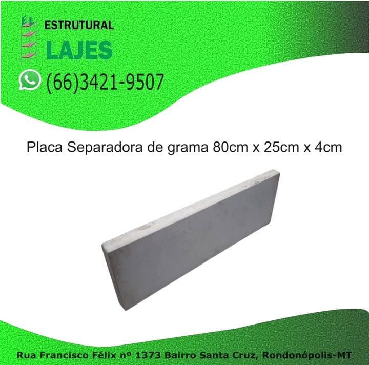Placa separadora de grama