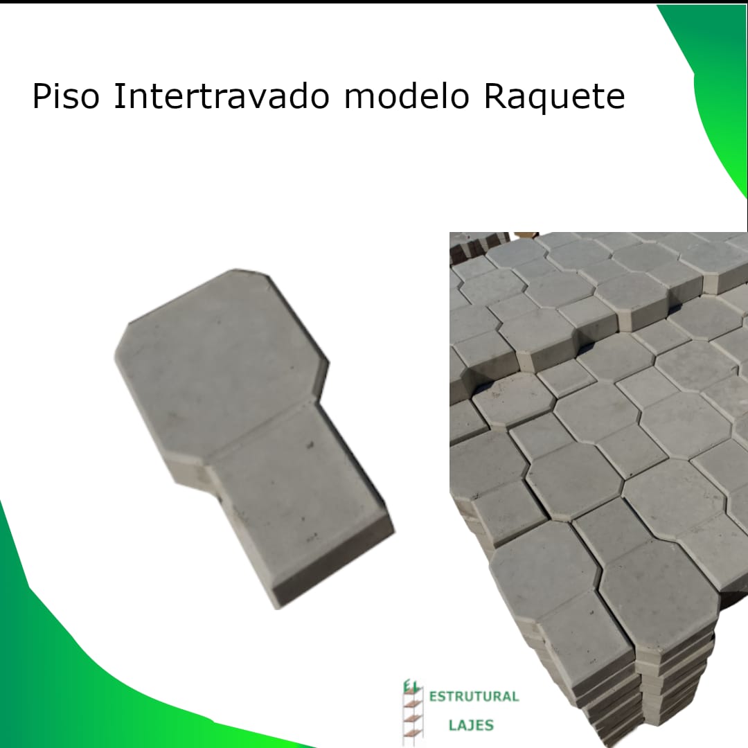 Piso intertravado modelo Raquete